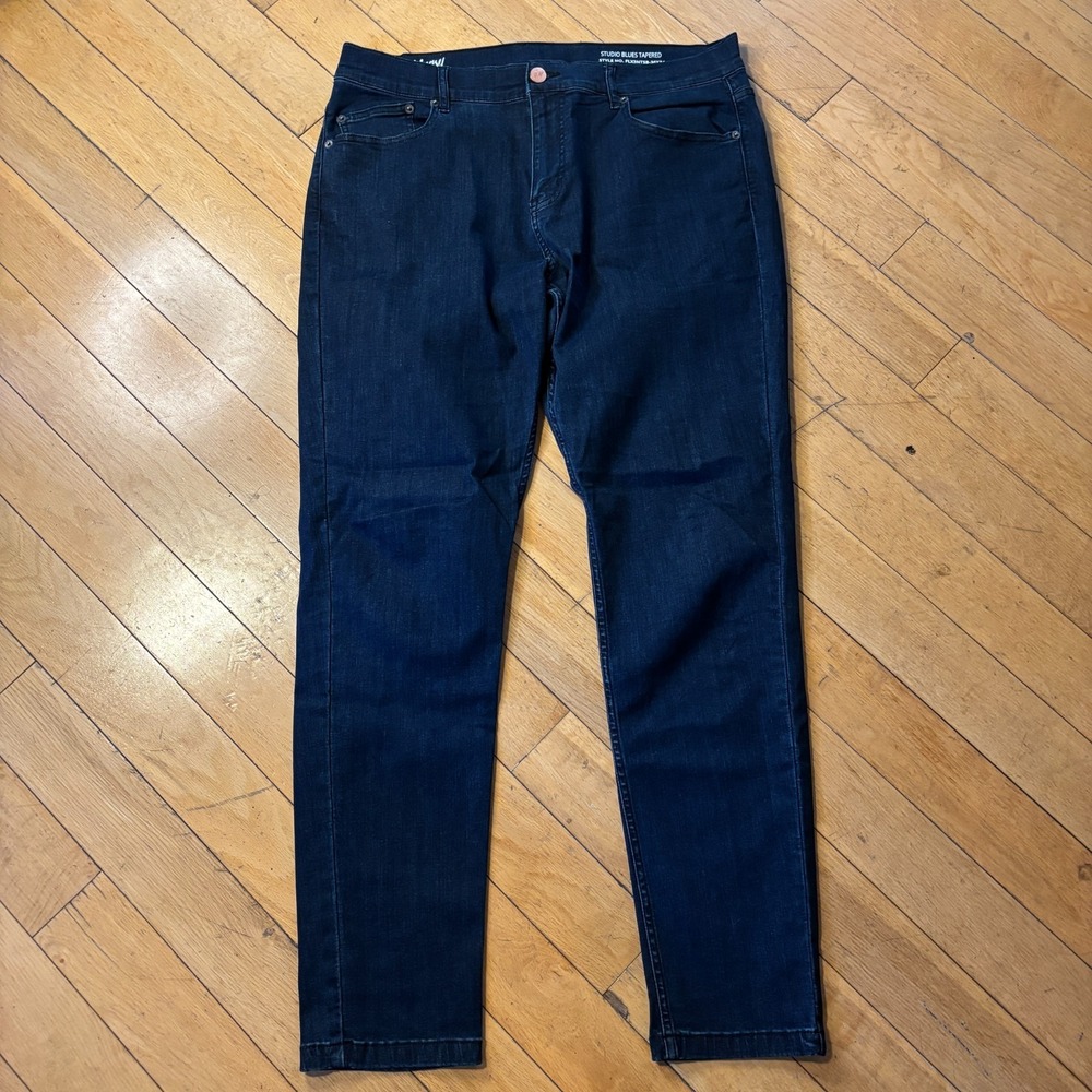 Mugsy Jeans Studio Blues Tapered Men 36x32 Dark Wash Stretch Rayon